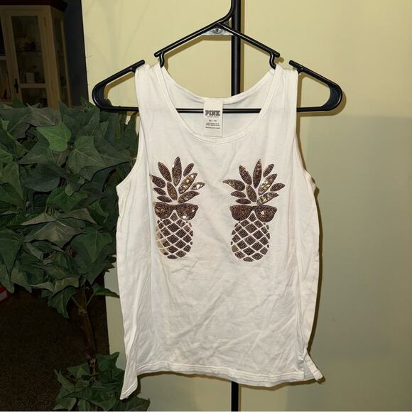 PINK Victoria’s Secret pineapple sequin tank top - Picture 3 of 5
